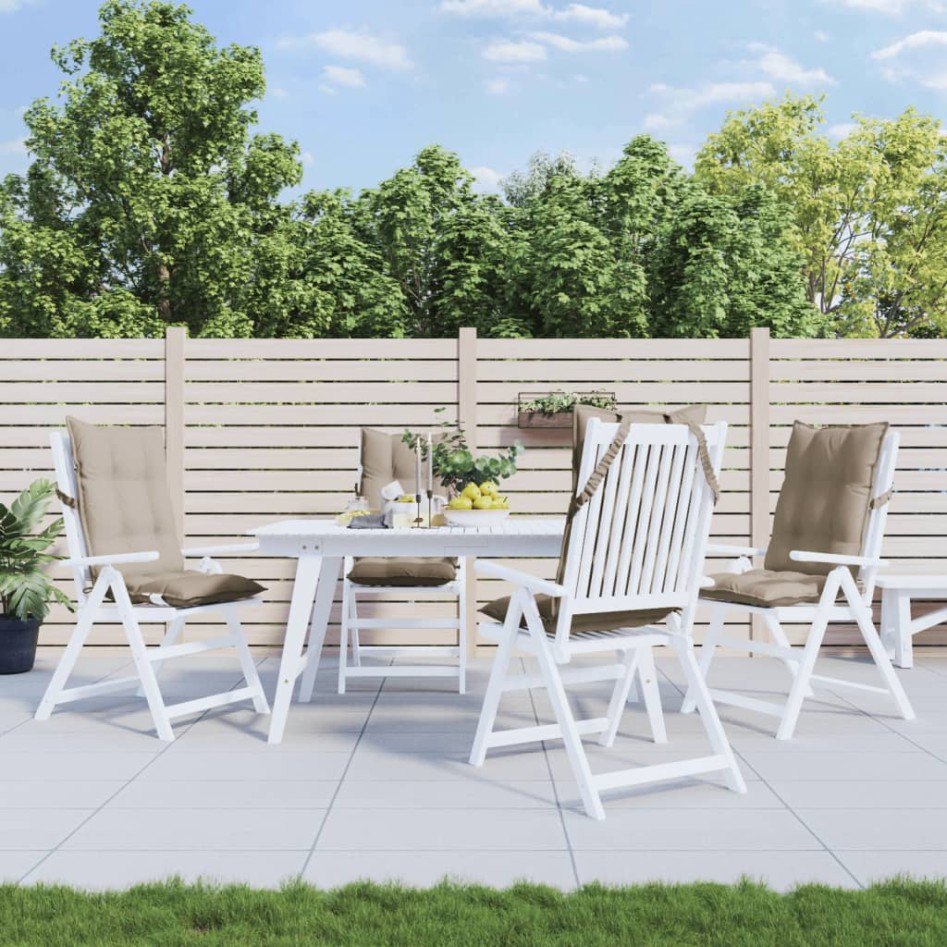 Cojines de silla con respaldo alto 4 uds tela Oxford gris