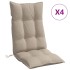 Cojines de silla con respaldo alto 4 uds tela Oxford gris