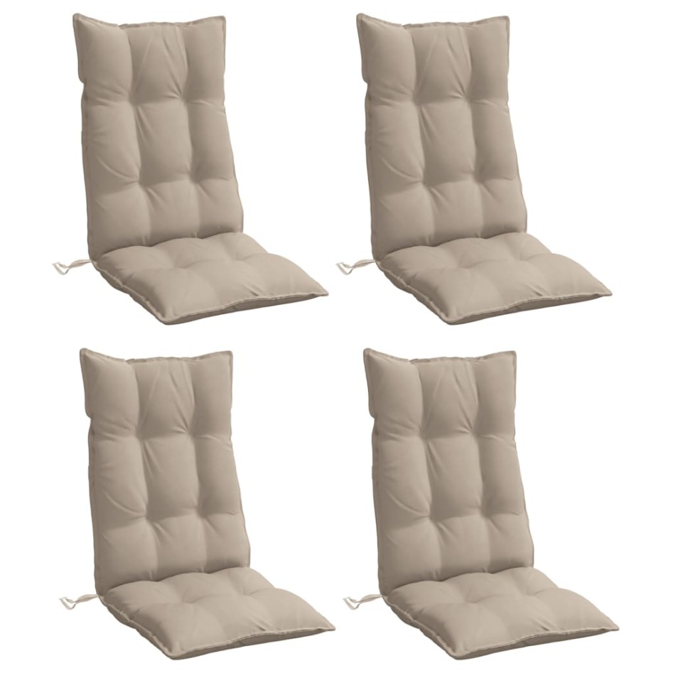 Cojines de silla con respaldo alto 4 uds tela Oxford gris