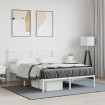 Estructura cama sin colchón con cabecero metal blanco 140x190cm