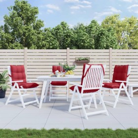 Cojines para silla respaldo bajo 4 uds tela Oxford rojo