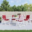 Cojines para silla respaldo bajo 4 uds tela Oxford rojo tinto