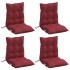 Cojines para silla respaldo bajo 4 uds tela Oxford rojo