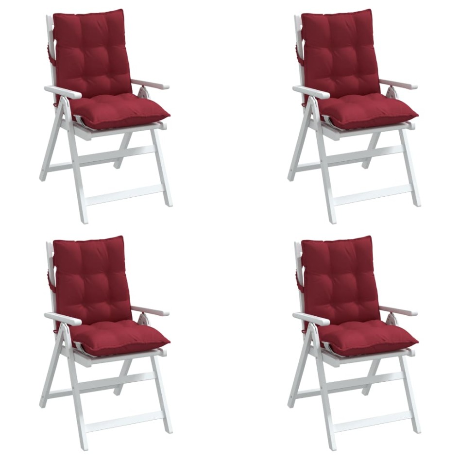 Cojines para silla respaldo bajo 4 uds tela Oxford rojo