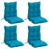 Cojines para silla respaldo bajo 4 uds tela Oxford azul
