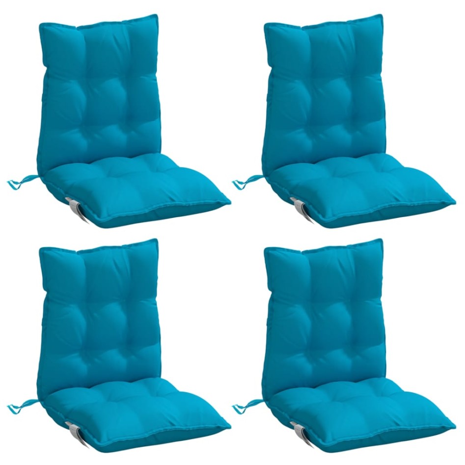 Cojines para silla respaldo bajo 4 uds tela Oxford azul