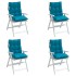 Cojines para silla respaldo bajo 4 uds tela Oxford azul