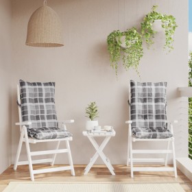 Cojines para silla respaldo alto 2 uds tela Oxford cuadros