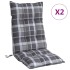 Cojines para silla respaldo alto 2 uds tela Oxford cuadros
