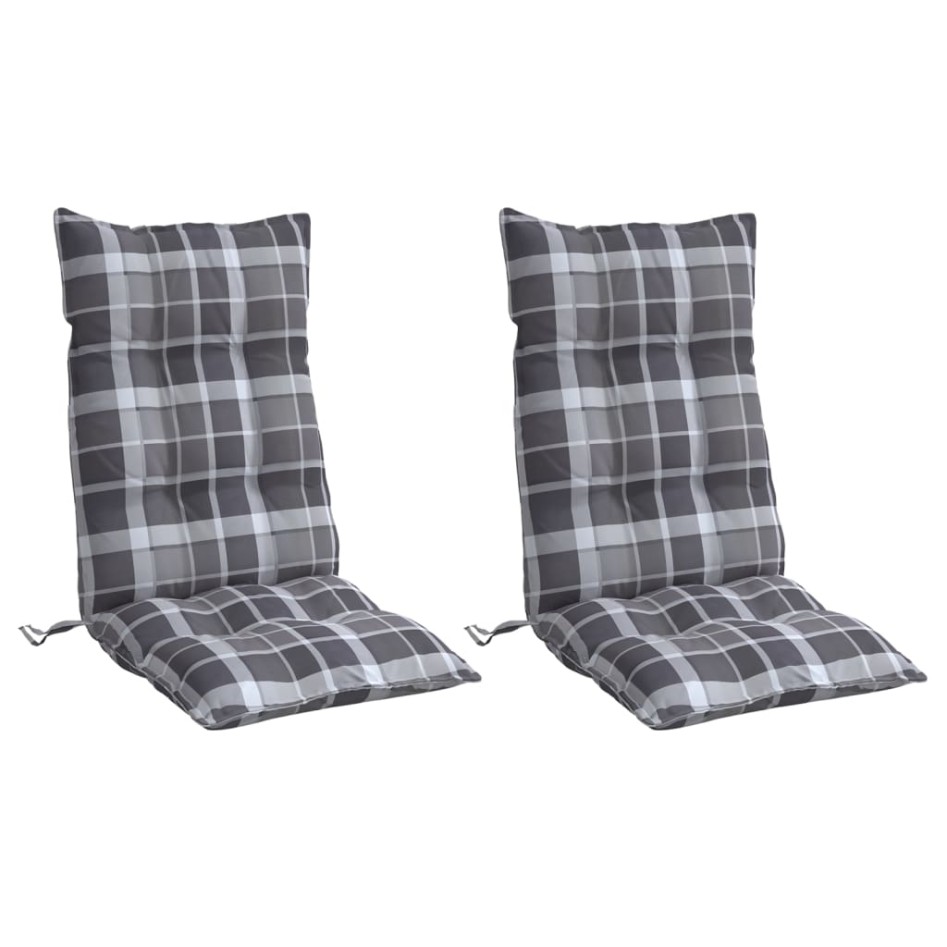 Cojines para silla respaldo alto 2 uds tela Oxford cuadros