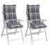 Cojines para silla respaldo alto 2 uds tela Oxford cuadros