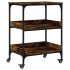 Carrito de cocina madera ingeniería roble ahumado 60x41x80,5