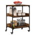 Carrito de cocina madera ingeniería roble ahumado 60x41x80,5