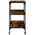 Carrito de cocina madera ingeniería roble ahumado 60x41x80,5