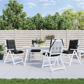 Cojines de silla respaldo bajo 4 uds tela Oxford cuadros