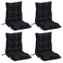 Cojines de silla respaldo bajo 4 uds tela Oxford cuadros