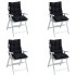 Cojines de silla respaldo bajo 4 uds tela Oxford cuadros