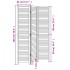 Biombo separador de 3 paneles madera maciza Paulownia