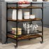 Carrito de cocina madera ingeniería roble ahumado 65x40x86,5