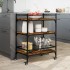 Carrito de cocina madera ingeniería roble ahumado 65x40x86,5