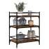 Carrito de cocina madera ingeniería roble ahumado 65x40x86,5