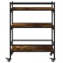 Carrito de cocina madera ingeniería roble ahumado 65x40x86,5