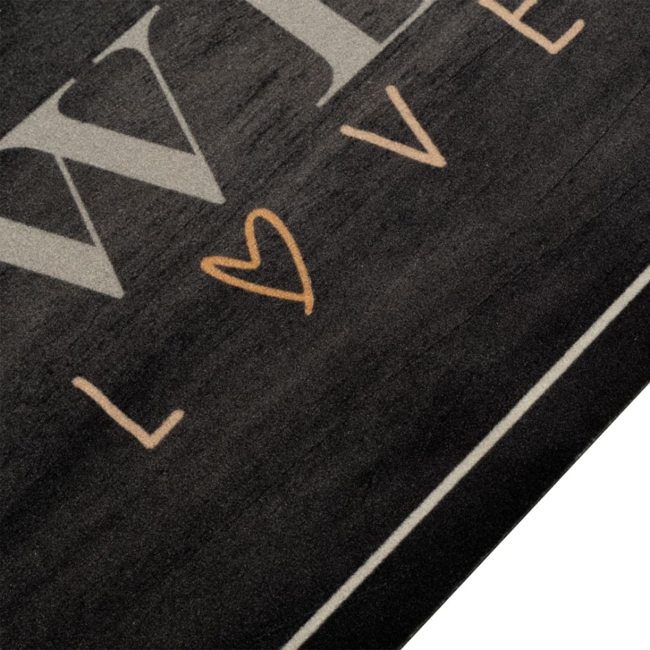 Alfombra de cocina lavable terciopelo texto café 60x300