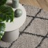 Alfombra de pelo largo moderna PAMPLONA beige antracita Ø160