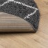Alfombra de pelo largo moderna negro y crema Ø 200