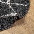 Alfombra de pelo largo moderna negro y crema Ø 200