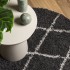 Alfombra de pelo largo moderna negro y crema Ø 200