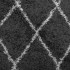 Alfombra de pelo largo moderna negro y crema Ø 200