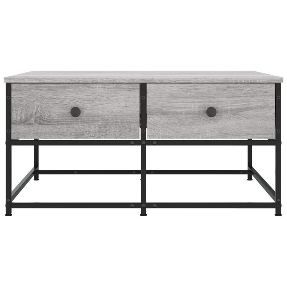 Mesa de centro madera de ingeniería gris Sonoma 80x80x40