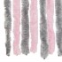 Cortina antimoscas chenilla gris plateado y rosa 90x200