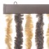 Cortina antimoscas chenilla marrón oscuro y beige 100x200
