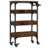 Carrito de cocina madera ingeniería roble ahumado 53x20x76