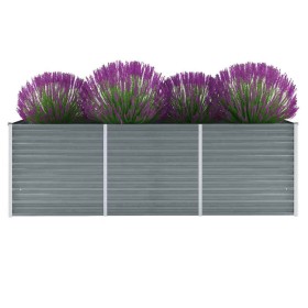 Arriate de jardín de acero galvanizado gris 240x80x77