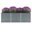 Arriate de jardín de acero galvanizado gris 240x80x77 cm
