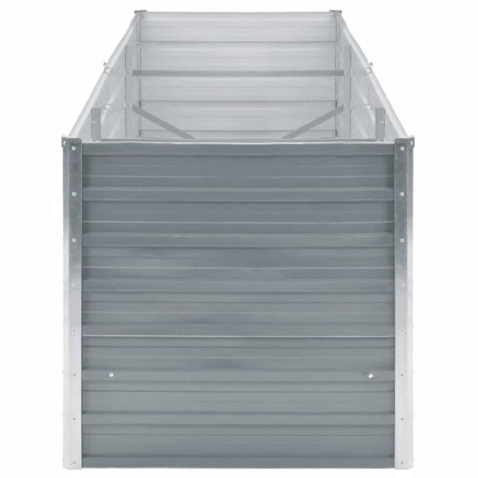 Arriate de jardín de acero galvanizado gris 240x80x77