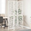 Biombo separador de 3 paneles madera maciza Paulownia blanco