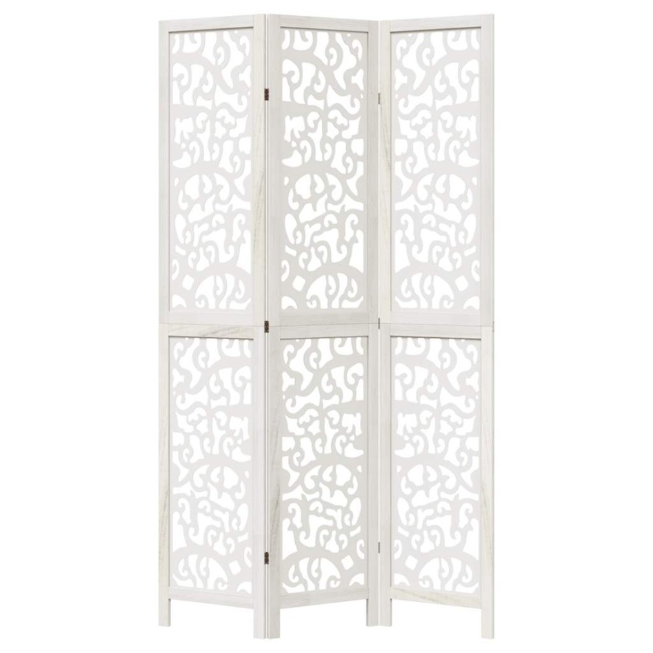 Biombo separador de 3 paneles madera maciza Paulownia