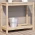 Mesa de plantación con estante madera maciza pino 82,5x35x75