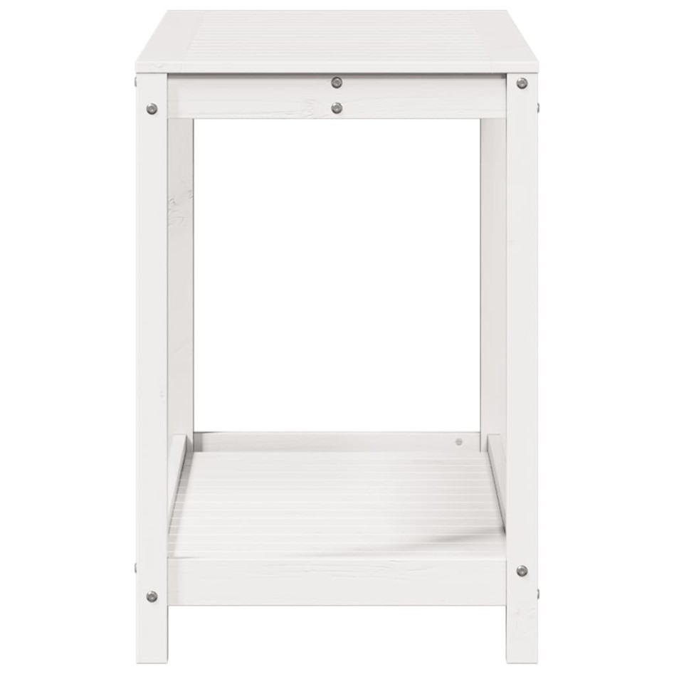 Mesa de plantación con estante madera pino blanco 108x50x75
