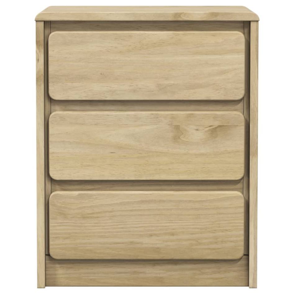 Mesita de noche SAUDA madera de pino maciza roble 44x35x56
