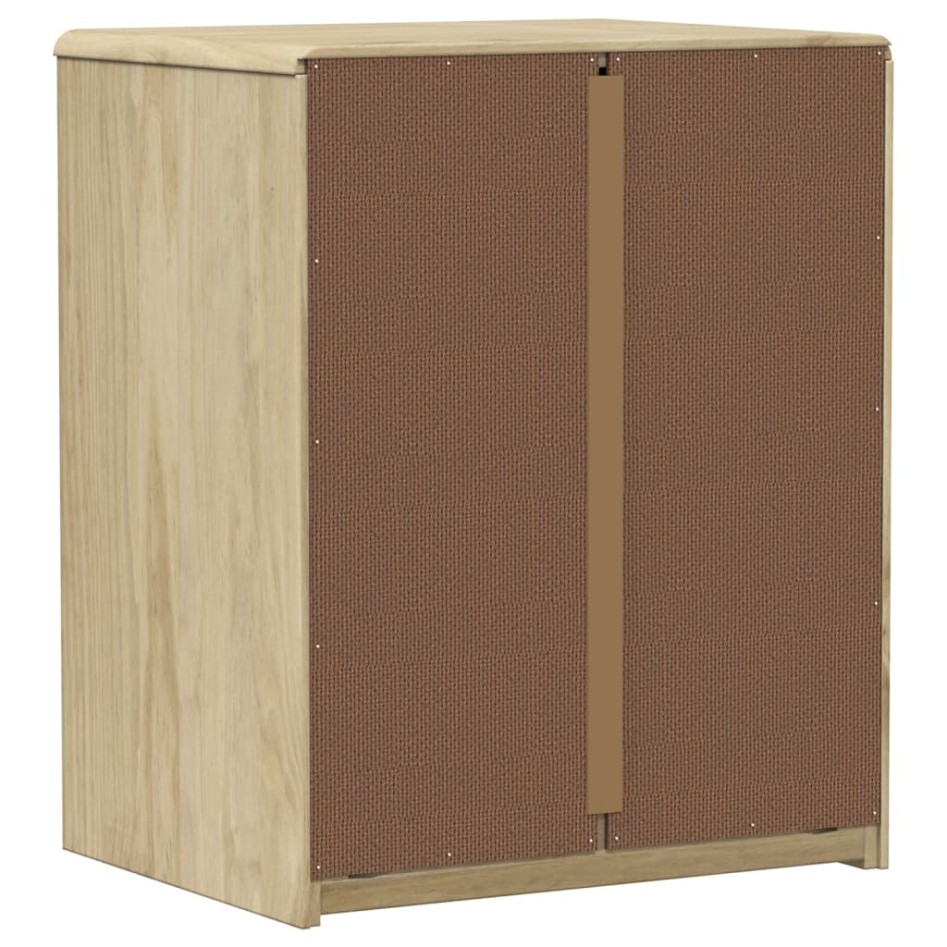 Mesita de noche SAUDA madera de pino maciza roble 44x35x56
