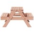 Mesa de pícnic para niños madera maciza Douglas 88x97x52