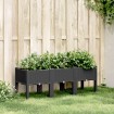Jardinera con patas PP negro 120x40x42 cm