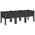 Jardinera con patas PP negro 120x40x42