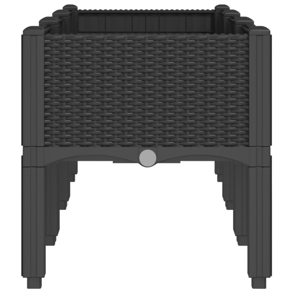 Jardinera con patas PP negro 120x40x42