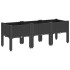 Jardinera con patas PP negro 120x40x42